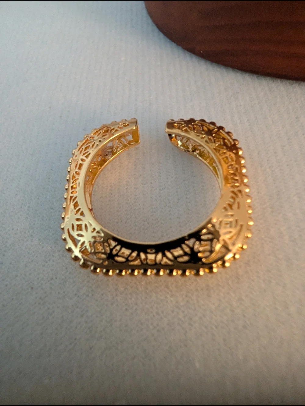 Gold Filigree Bracelet and Ring Size 7.5 - Picture 4 of 14
